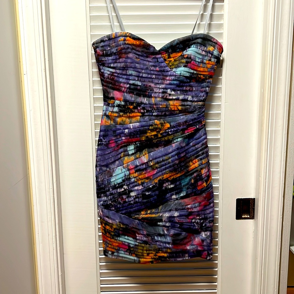 BCBG Maxazria Dress Strapless Short Purple Size 2